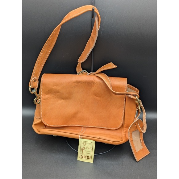 The Unbranded Brand Handbags - VTG Lt Brown Leather Satchel Bag Purse Mexico Shoulder Crossbody BOHO 12x10x5